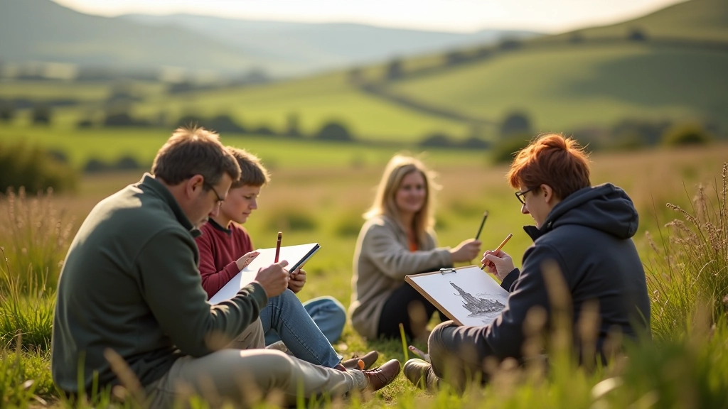 Lethrovane Limited participants enjoying plein air sketching during an outdoor creative session